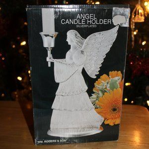 William Rogers & Son Angel Candle Holder Silverplated